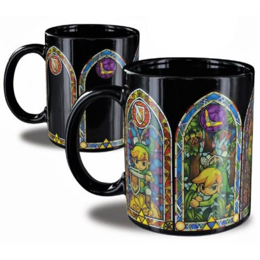 Caneca térmica de vidro manchado Zelda