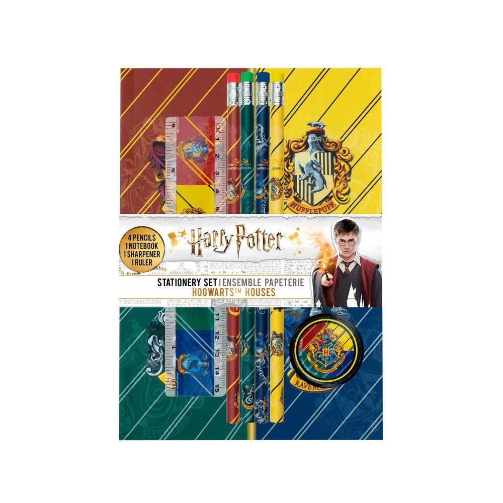 Conjunto de artigos de papelaria Harry Potter Casas de Hogwarts