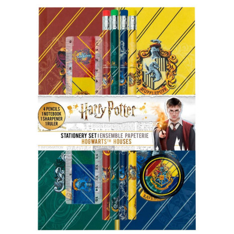 Conjunto de artigos de papelaria Harry Potter Casas de Hogwarts