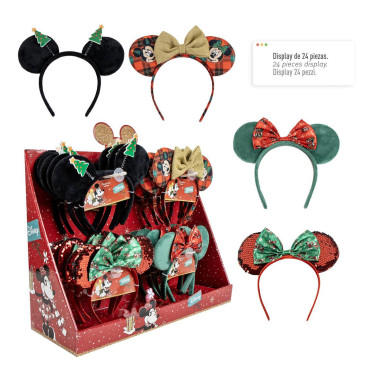 ACCESORIOS PELO DISPLAY NAVIDAD 24 PCS MINNIE