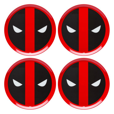 Conjunto de placas com o logotipo de Deadpool