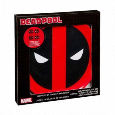 Conjunto de placas com o logotipo de Deadpool