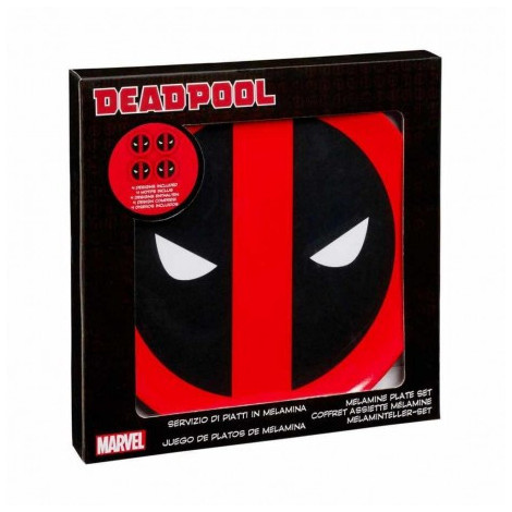 Conjunto de placas com o logotipo de Deadpool