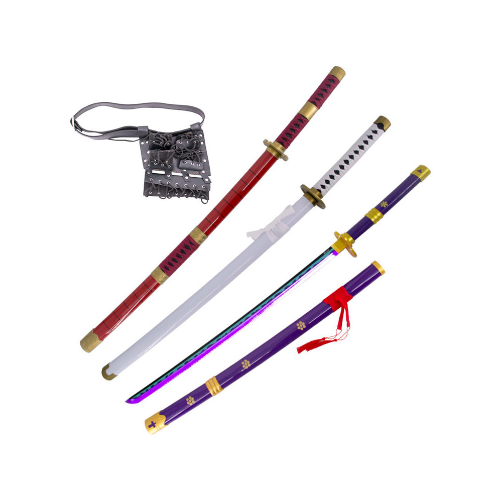 Pack Katanas com luz Zoro + cinto GRÁTIS