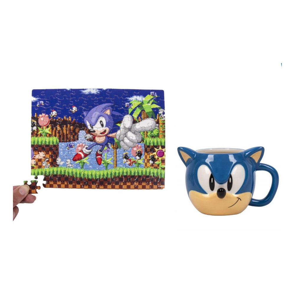 Caneca 3D e Puzzle Sonic The Hedgehog