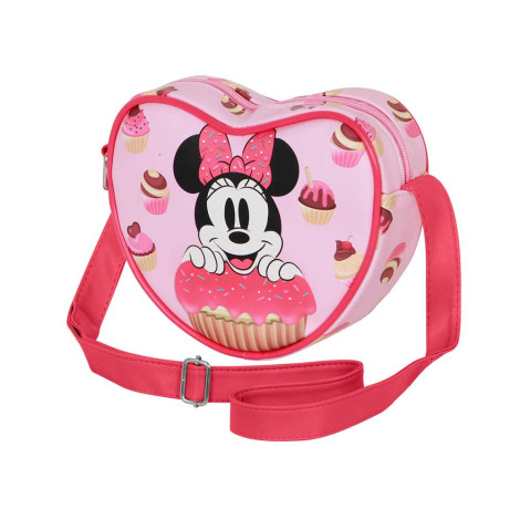 Minnie Mouse Muffin Disney Bolsa Casual Rosa com Coração