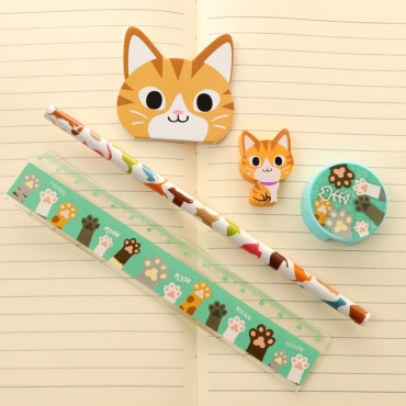 Conjunto de artigos de papelaria para gatos