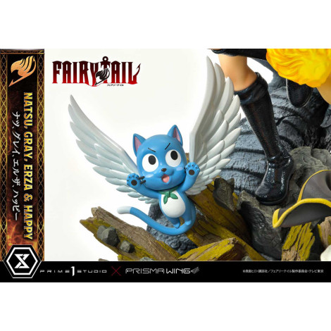 Fairy Tail Figura 1/6 Natsu, Cinzento, Erza, Feliz Versão de Luxo 57 Cm