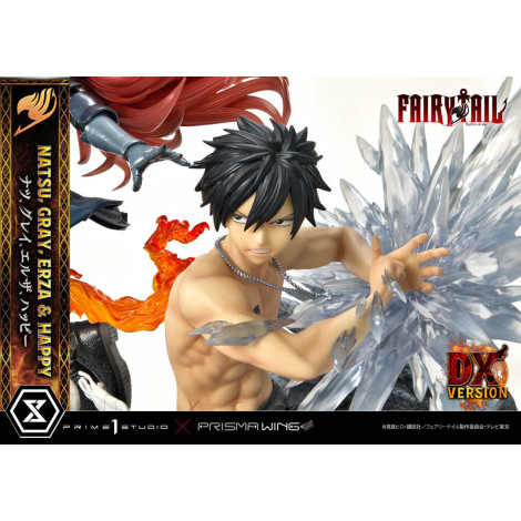 Fairy Tail Figura 1/6 Natsu, Cinzento, Erza, Feliz Versão de Luxo 57 Cm