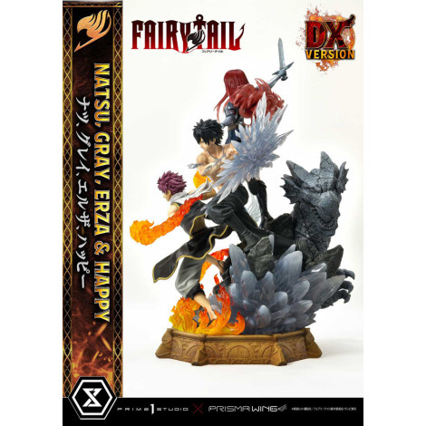 Fairy Tail Figura 1/6 Natsu, Cinzento, Erza, Feliz Versão de Luxo 57 Cm