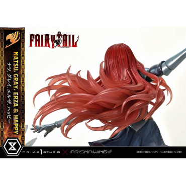 Fairy Tail Figura 1/6 Natsu, Cinzento, Erza, Feliz Versão de Luxo 57 Cm