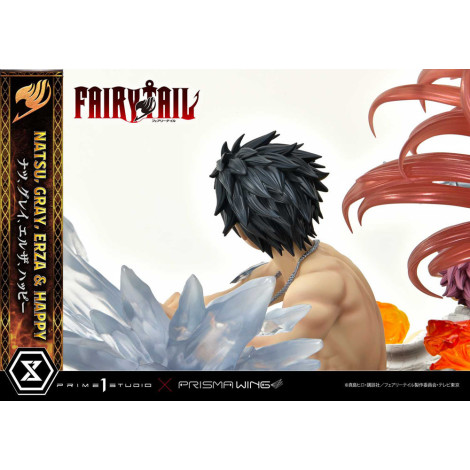 Fairy Tail Figura 1/6 Natsu, Cinzento, Erza, Feliz Versão de Luxo 57 Cm