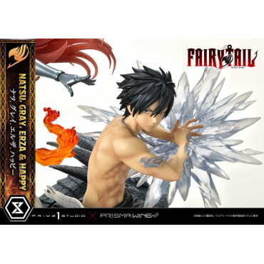 Fairy Tail Figura 1/6 Natsu, Cinzento, Erza, Feliz Versão de Luxo 57 Cm