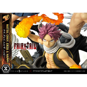 Fairy Tail Figura 1/6 Natsu, Cinzento, Erza, Feliz Versão de Luxo 57 Cm