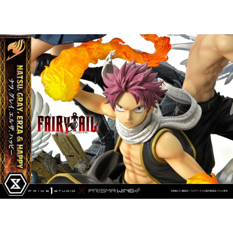 Fairy Tail Figura 1/6 Natsu, Cinzento, Erza, Feliz Versão de Luxo 57 Cm