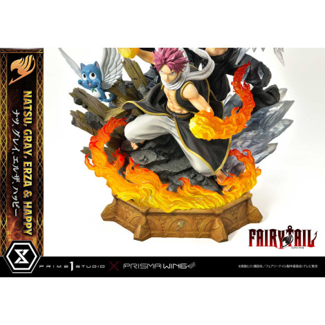 Fairy Tail Figura 1/6 Natsu, Cinzento, Erza, Feliz Versão de Luxo 57 Cm