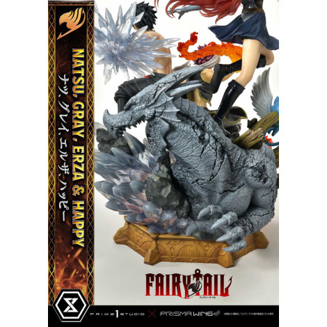 Fairy Tail Figura 1/6 Natsu, Cinzento, Erza, Feliz Versão de Luxo 57 Cm