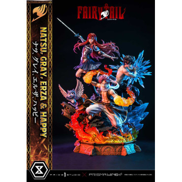 Fairy Tail Figura 1/6 Natsu, Cinzento, Erza, Feliz Versão de Luxo 57 Cm