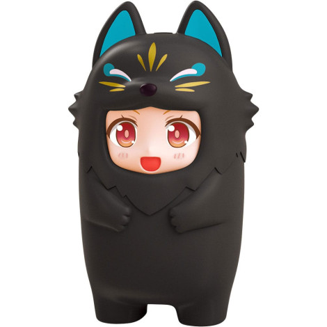 Nendoroid Figura Mais Acessórios Para Figuras Nendoroid Kigurumi Peças de Rosto Caso Preto Kitsune 10 Cm