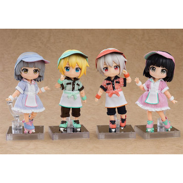 Acessórios para figuras de personagens originais para boneca Nendoroid Conjunto de roupa: Diner - Rapaz (Laranja)