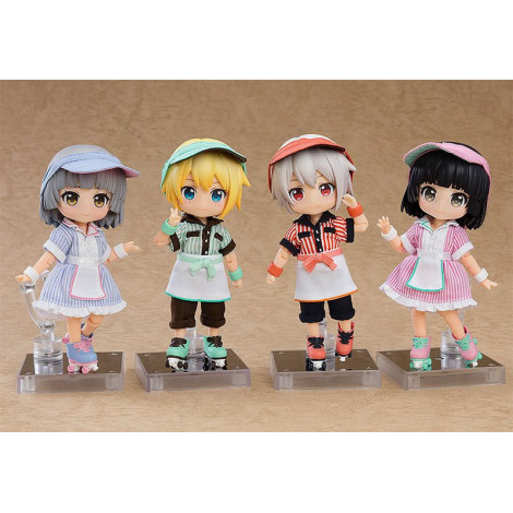 Acessórios para figuras de personagens originais para boneca Nendoroid Conjunto de roupa: Diner - Rapaz (Laranja)