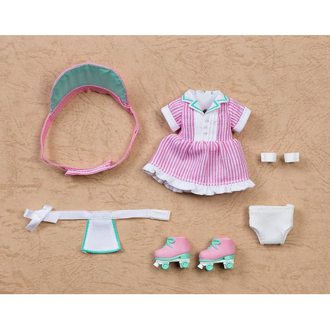 Acessórios para figuras de personagens originais para boneca Nendoroid Conjunto de roupa: Diner - Rapariga (Rosa)