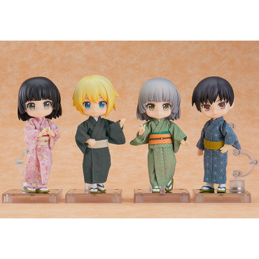 Acessórios para figuras de personagens originais para boneca Nendoroid Conjunto de roupa: Kimono - Rapaz (Cinzento)