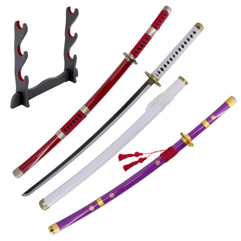 Pacote de Katanas de Aço Zoro + suporte GRATUITO