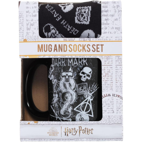 Conjunto Harry Potter - Caneca Dark Mark 315 ml + Meias (Tamanho 36-41)