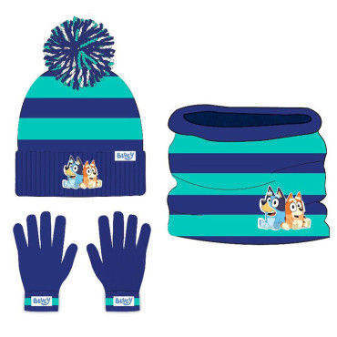 Bluey Conjunto de inverno para crianças - Chapéu, lã e luvas (licença oficial)