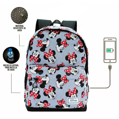 Mochila cinzenta da Minnie Mouse Disney