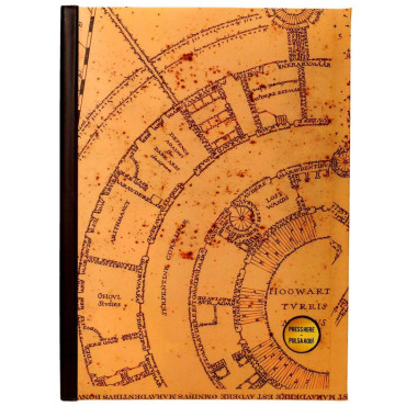 Caderno de mapas do Harry Potter Marauder com luz