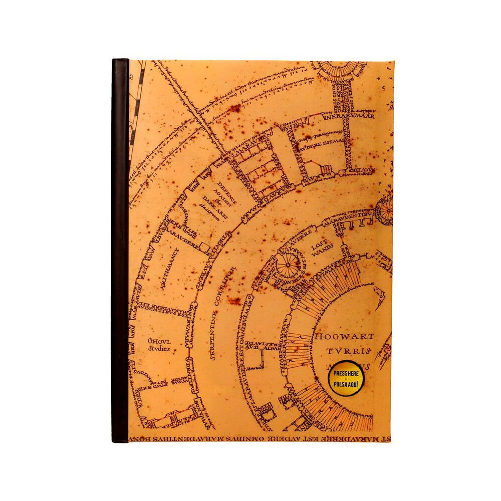 Caderno de mapas do Harry Potter Marauder com luz