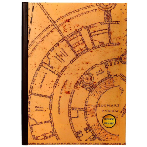 Caderno de mapas do Harry Potter Marauder com luz