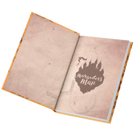 Caderno de mapas do Harry Potter Marauder com luz