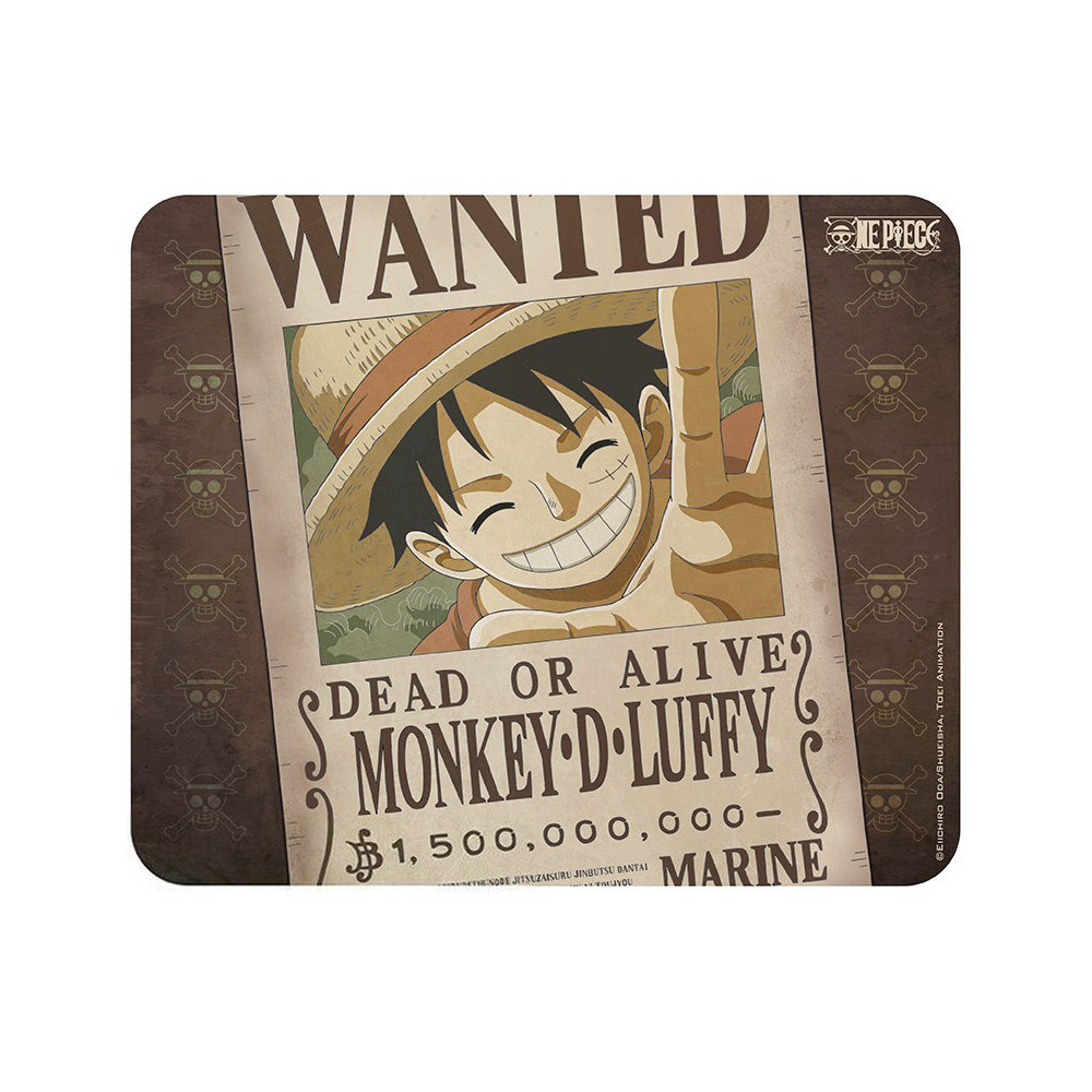 Tapete de rato flexível One Piece Luffy Wanted