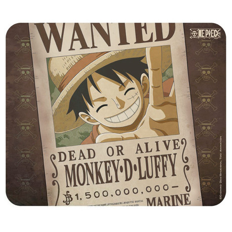 Tapete de rato flexível One Piece Luffy Wanted