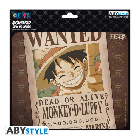 Tapete de rato flexível One Piece Luffy Wanted