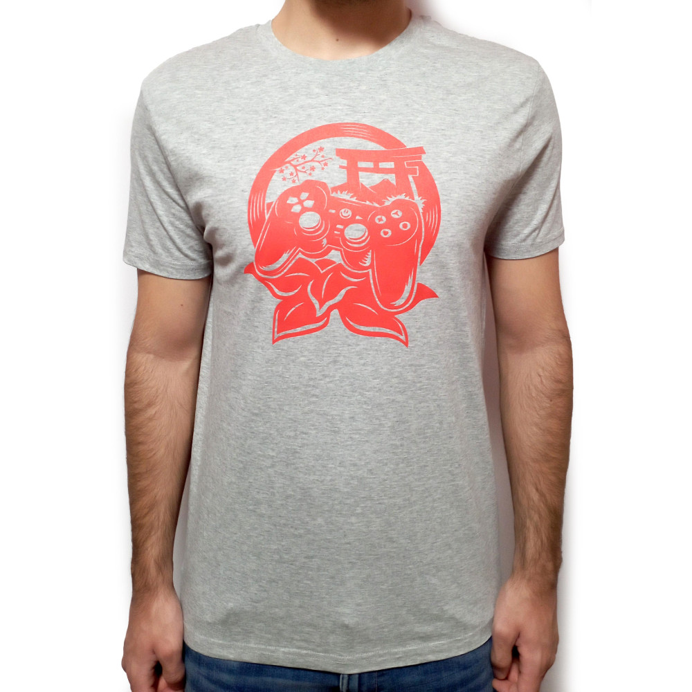 Camiseta retrogaming japón gris