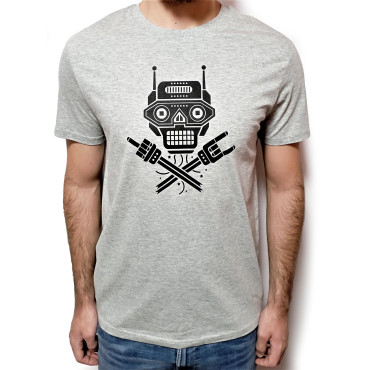 T-shirt Robot rock cinzento