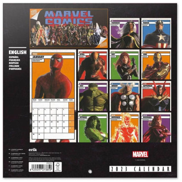 Calendario 2023 Marvel pared