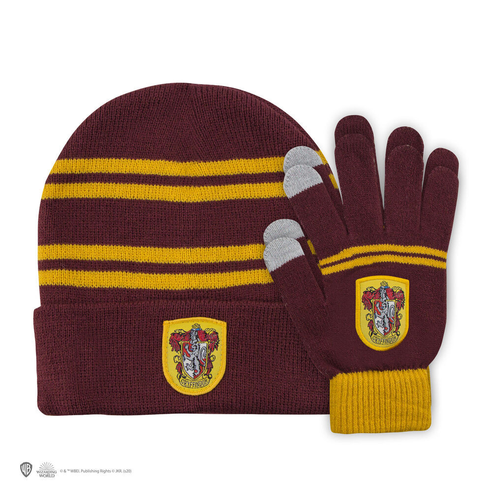 Conjunto de chapéu e luvas Gryffindor para rapaz Harry Potter