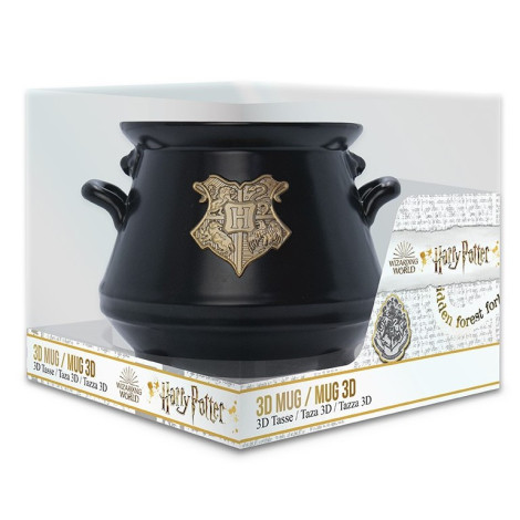 Caneca 3D Caldeirão de Hogwarts Harry Potter dourada