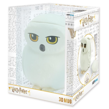 Caneca Hedwig Harry Potter 3D com tampa