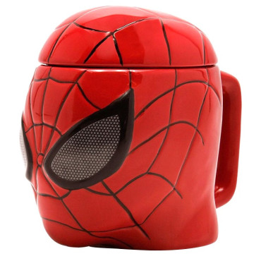 Caneca Spider-Man 3D com tampa