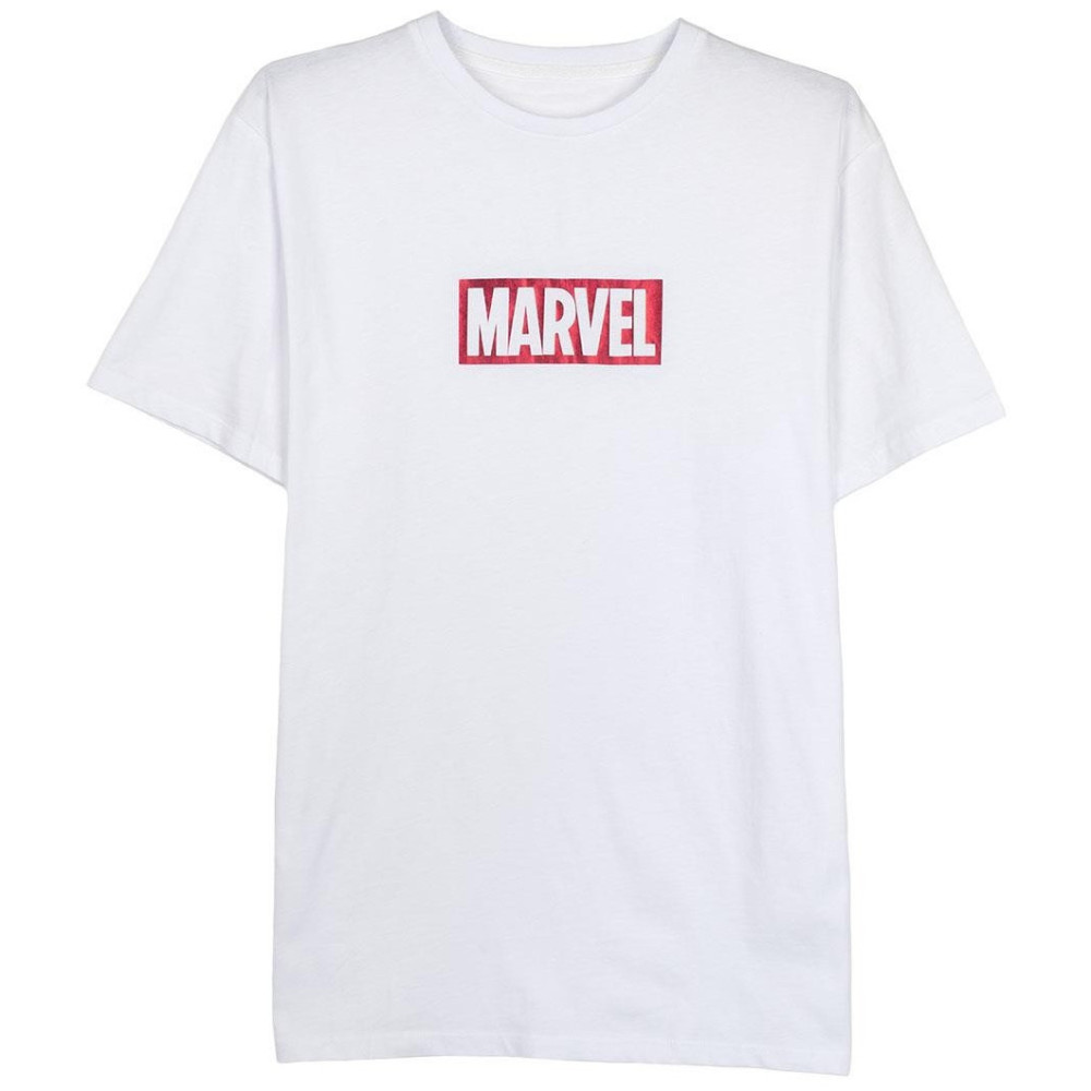 Camiseta Marvel Logotipo Branco