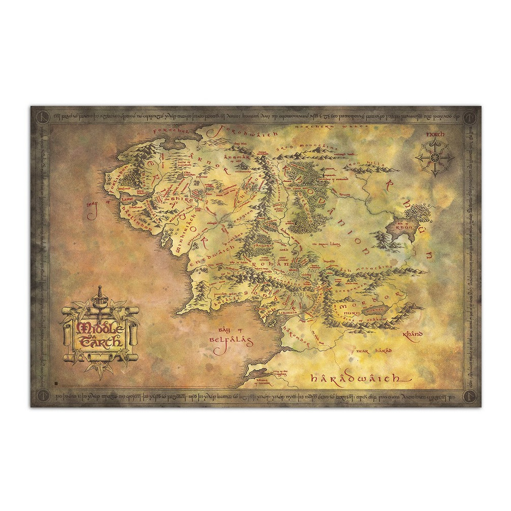 Cartaz de O Senhor dos Anéis Mapa da Terra Média