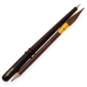 Conjunto de canetas e lápis Harry Potter com varinha e vassoura