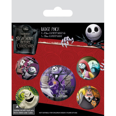 Pacote de crachás Personagens de Nightmare Before Christmas