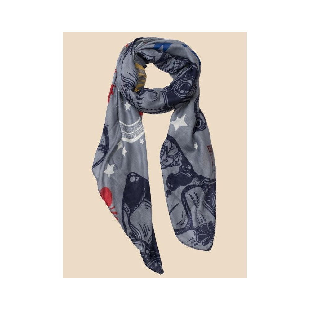 Foulard Tattoos Bulldog Francês Doodle Scarf Foulard Tattoos